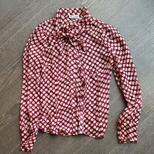 Karlie Red and White Polka Dot Blouse